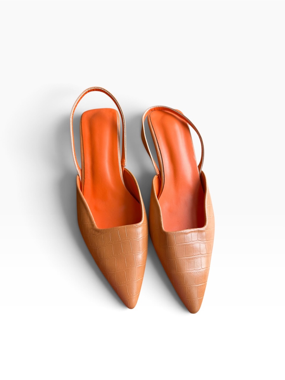 🧡 Women's Pointed Slingback Flats in Orange 🧡